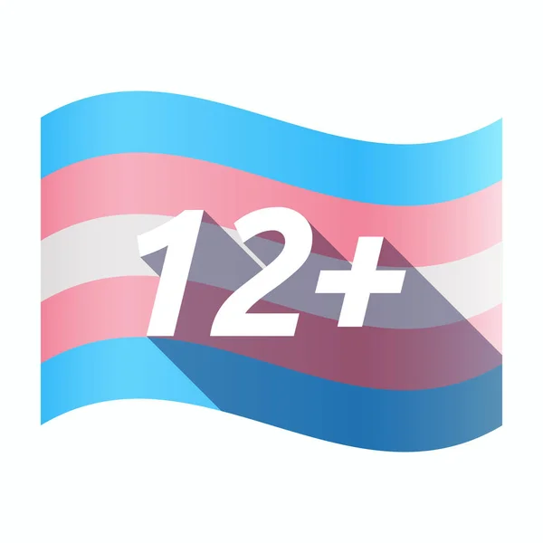 Bandeira transgênero isolada com o texto 12 + — Vetor de Stock