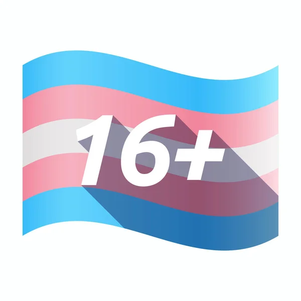Bandera transgénero aislada con el texto 16 + — Archivo Imágenes Vectoriales