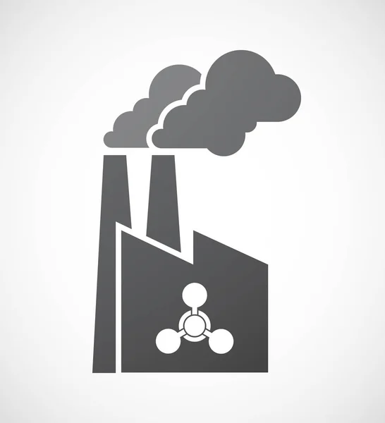 孤立的工厂与化学武器的标志 — 图库矢量图片