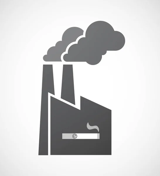 一种电子香烟与孤立的厂 — 图库矢量图片