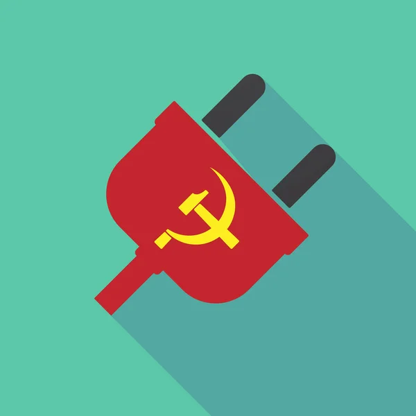 Langer Schattenstecker mit kommunistischem Symbol — Stockvektor