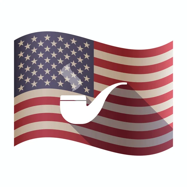 Isolerade Usa flaggan med en röka pipa — Stock vektor