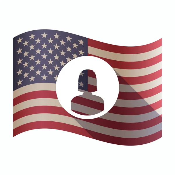 Izolované Usa vlajka s ženského avatara — Stockový vektor