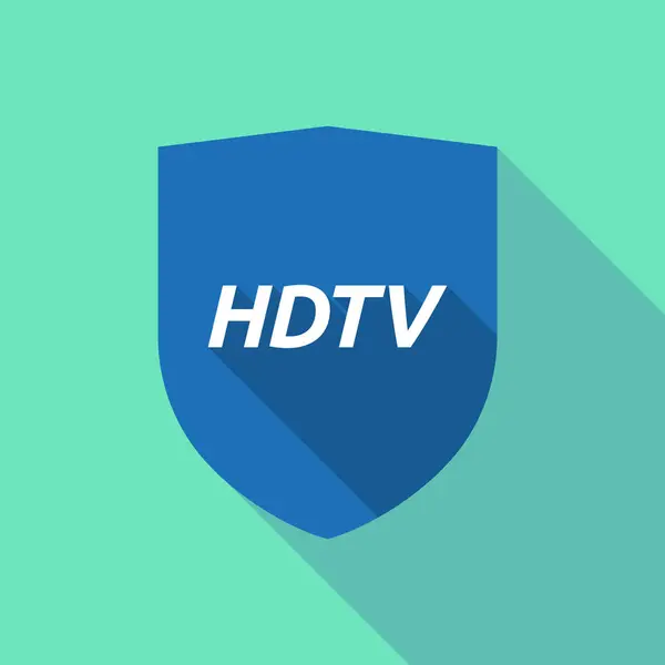 Довгий щит тіней з текстом HDTV — стоковий вектор