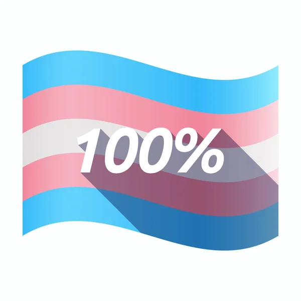 Isolated transgender flag with    the text 100% — Stok Vektör