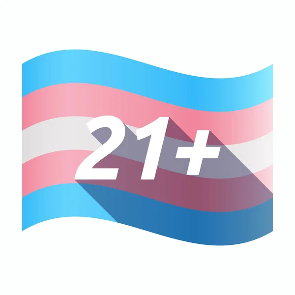 Изолированный трансгендерный флаг с текстом 21 + — стоковый вектор