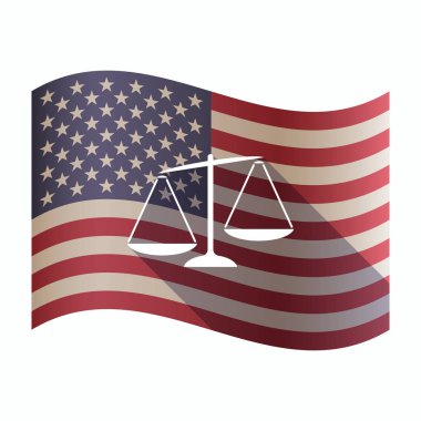 Bir dengesiz kilo ölçek ile izole ABD bayrağı