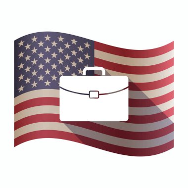 Bir evrak çantası ile izole ABD bayrağı