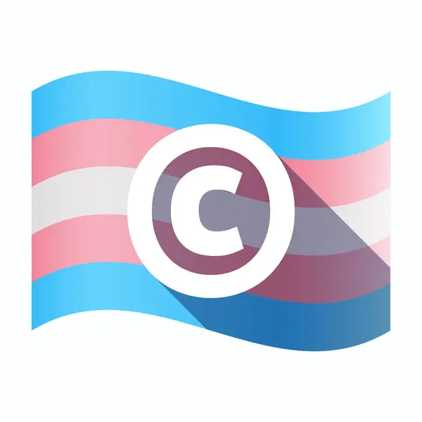 Bandera transgénero aislada con el signo de copyright — Archivo Imágenes Vectoriales