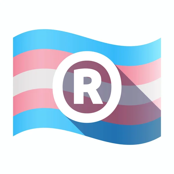 Изолированный трансгендерный флаг с символом зарегистрированного товарного знака — стоковый вектор