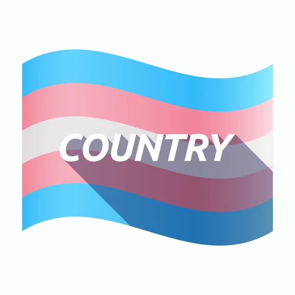 Bandera transgénero aislada con el texto PAÍS — Archivo Imágenes Vectoriales