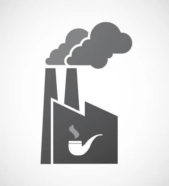 Izolované továrna s kouření potrubí — Stockový vektor