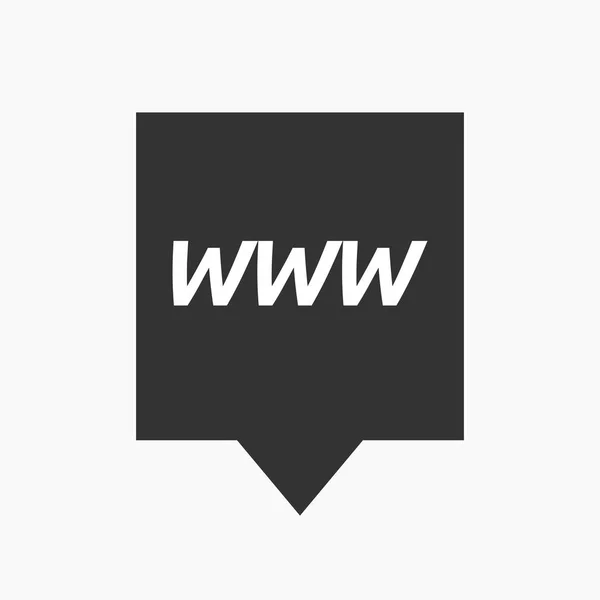 Elszigetelt tooltip-val a szöveg Www — Stock Vector