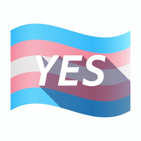 Isolerade transpersoner flagga med texten Yes — Stock vektor