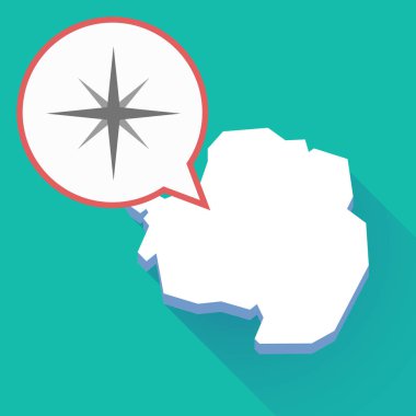 Uzun bir ışıltı ile gölge Antarktika harita