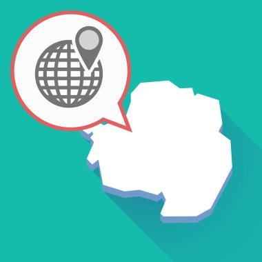 Uzun gölge Antarktika harita dünya Küre