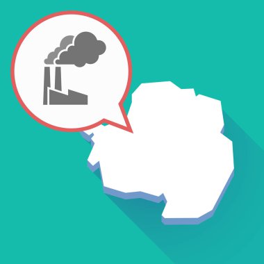 Uzun bir fabrika ile gölge Antarktika harita