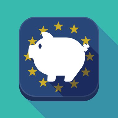 Uzun gölge AB kare düğme bir domuzla