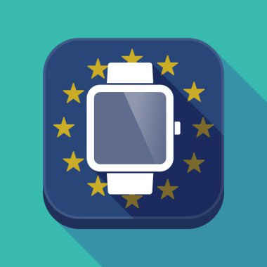 Uzun gölge AB kare düğme akıllı saat takan