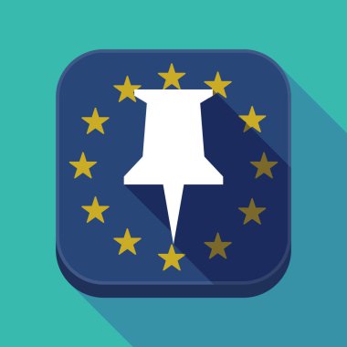 Uzun gölge AB kare düğmeye basılabilir bir iğneye ile