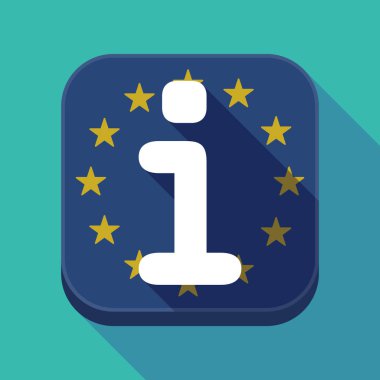 Uzun gölge AB kare düğme bilgi işareti