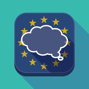 Uzun gölge AB kare düğme komik bulut balon ile