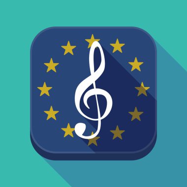 Uzun gölge AB kare düğme g nota anahtarı ile