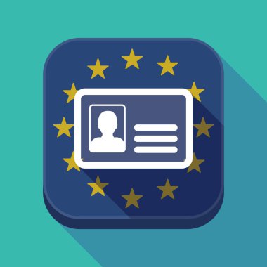 Uzun gölge AB kare düğme kimlik kartı ile