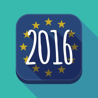 Uzun gölge 2016 işareti olan AB kare düğme