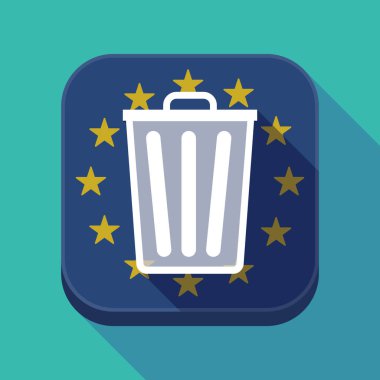 Uzun gölge AB kare düğme bir çöp ile olabilir