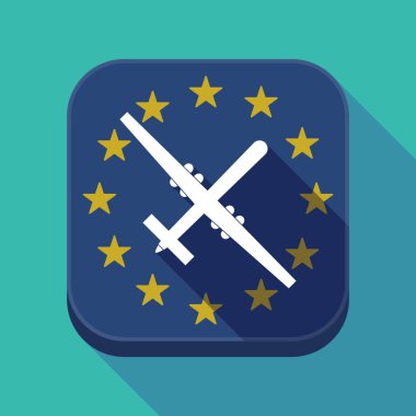 Uzun gölge AB kare düğme bir savaş uçağı ile