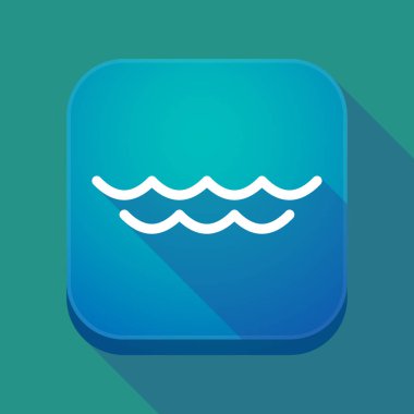 Uzun gölge app düğmesi ile su Burcu