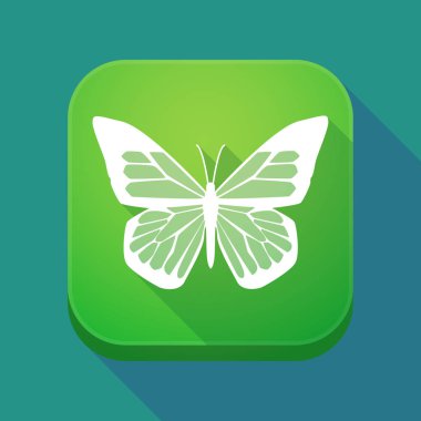 Uzun gölge app düğmesi ile bir kelebek
