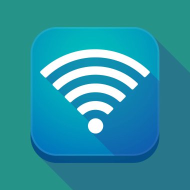 Uzun gölge app düğmesini bir radyo sinyali işareti ile