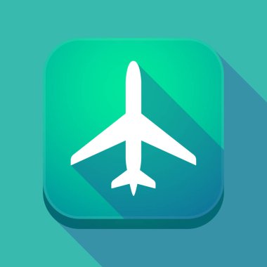 Uzun gölge app düğmesini bir uçakla