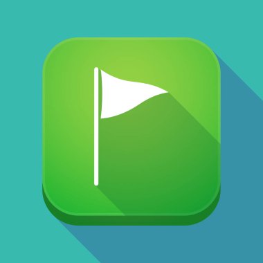 Uzun gölge app düğmesi ile bir golf bayrak