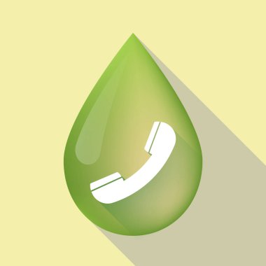 Uzun bir telefon ile gölge zeytin yağı damla