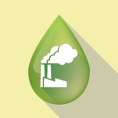 Uzun bir fabrika ile gölge zeytin yağı damla