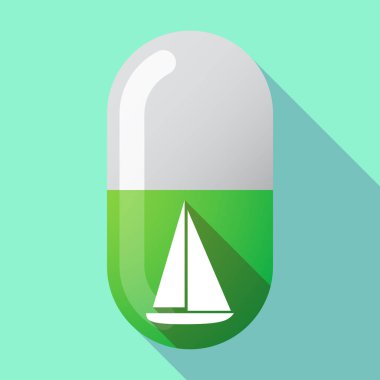 Uzun bir gemi ile gölge hap