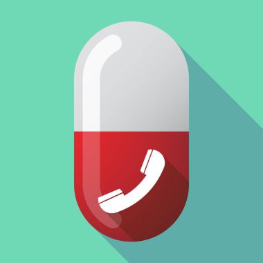 Uzun gölge hap ile bir telefon