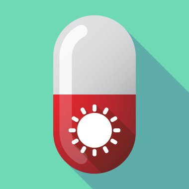 Uzun gölge hap bir güneş ile