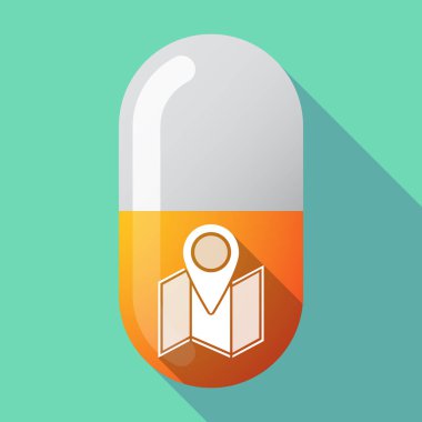 Uzun gölge hap bir harita