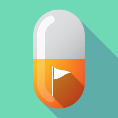 Uzun gölge hap bir golf bayrak ile