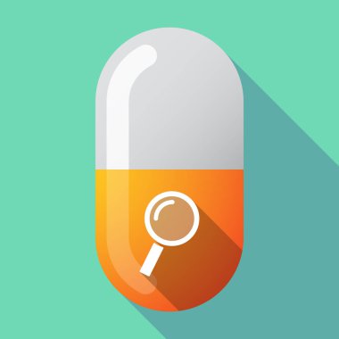 Uzun gölge hap bir büyüteç ile