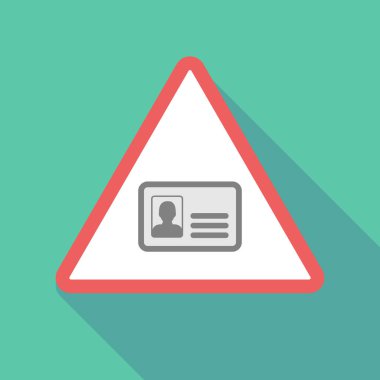 Uzun gölge uyarı sinyali kimlik kartı ile