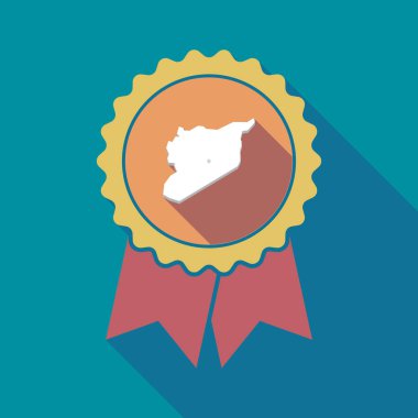 Uzun gölge rozeti ile Suriye Haritası