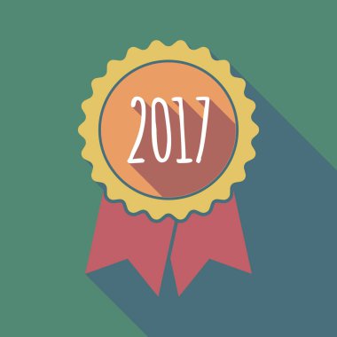 Uzun gölge rozet 2017 yıl sayı simgesi olan
