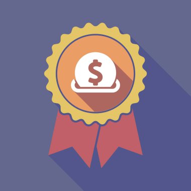 Bir servet girerek bir doları para ile uzun gölge rozet