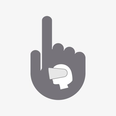 Sanal bir re giyen bir kadın baş ile el dokunmadan izole