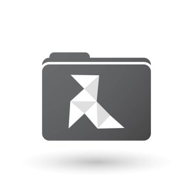 Bir kağıt kuş ile izole klasör